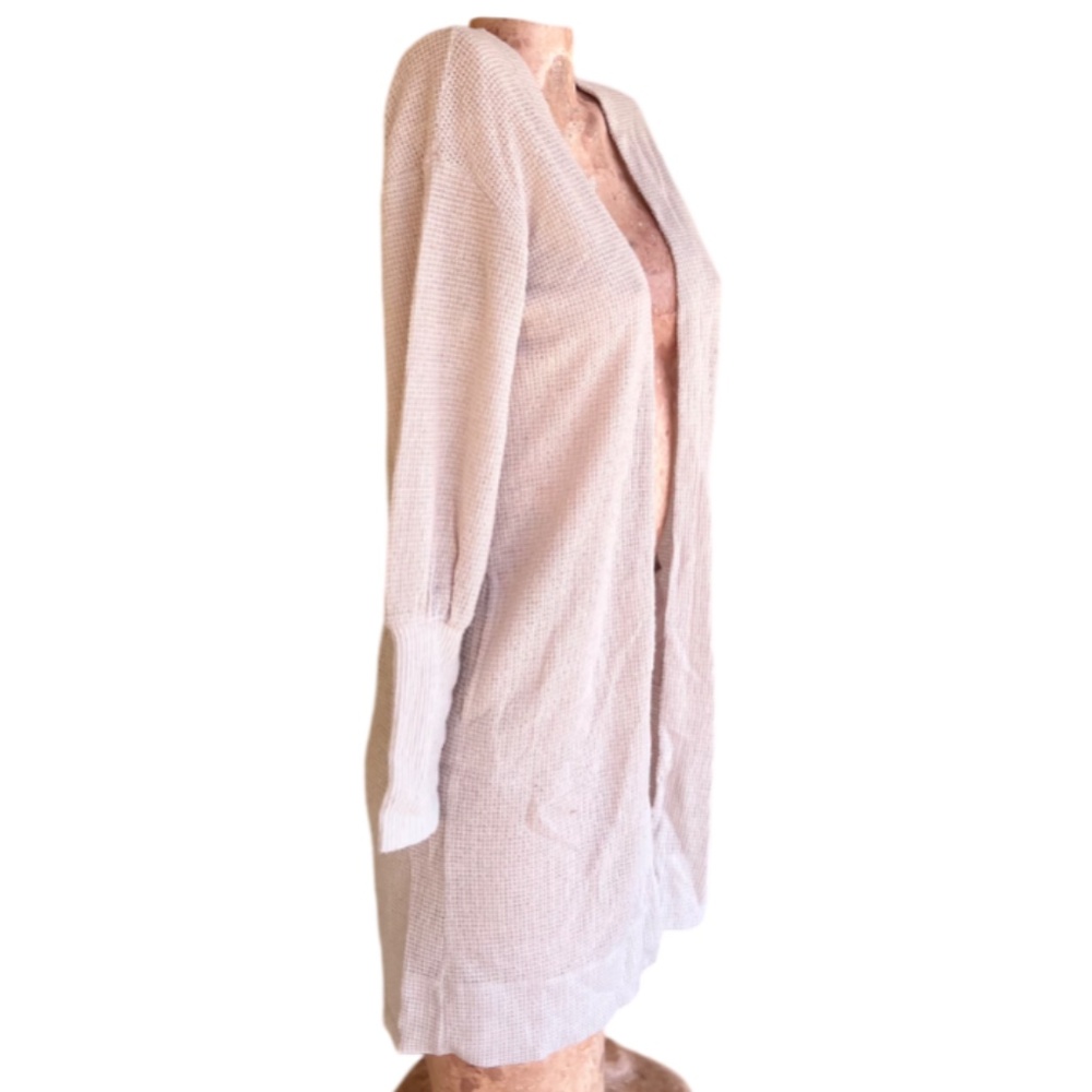 Socialite Balloon Sleeve Waffle Cardigan - Picture 2 of 11